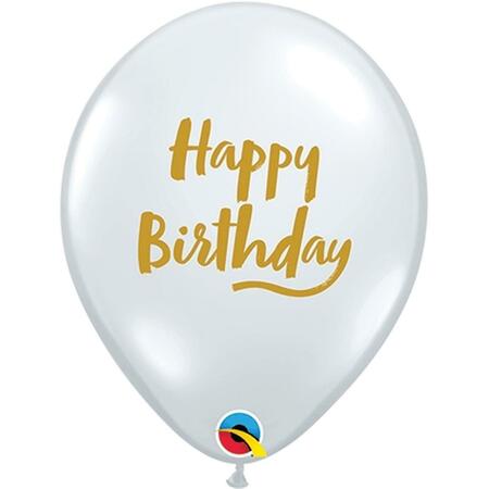 LOFTUS INTERNATIONAL 11 in. Birthday Balloon Brush Script Diamond, Clear Q8-0002